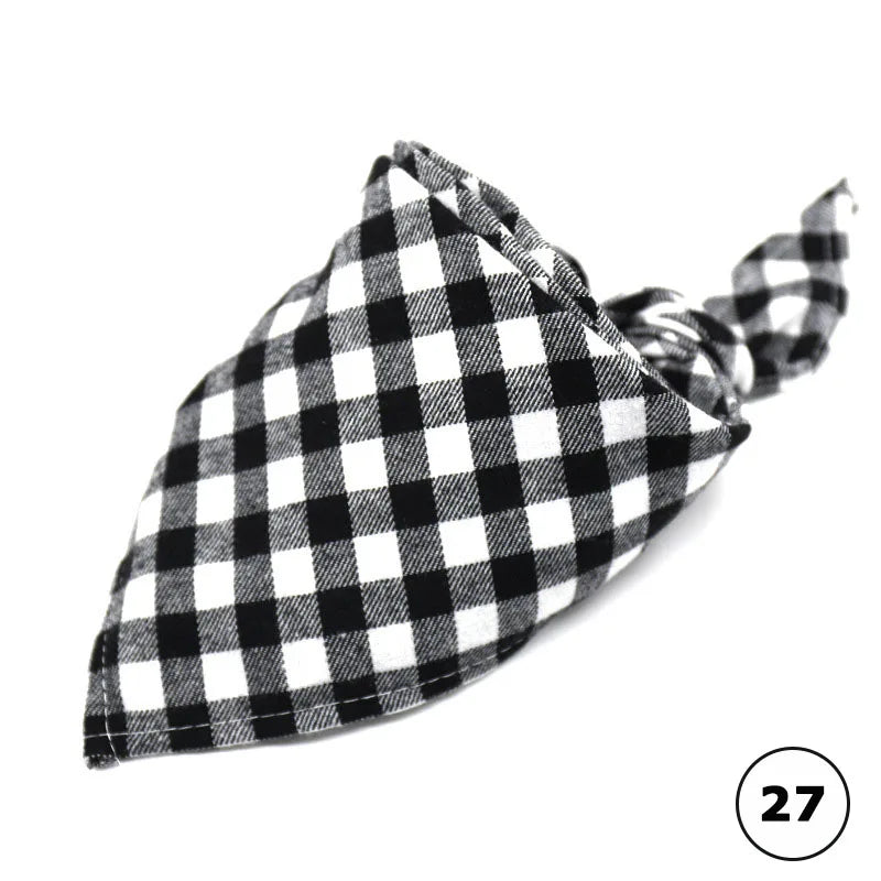 Dog Bandanas Large Pet Scarf Bandana For Dog Cotton Plaid Washable Bow Tie Collar Cat Puppy Triangular Scarf Bib Dog Accessories