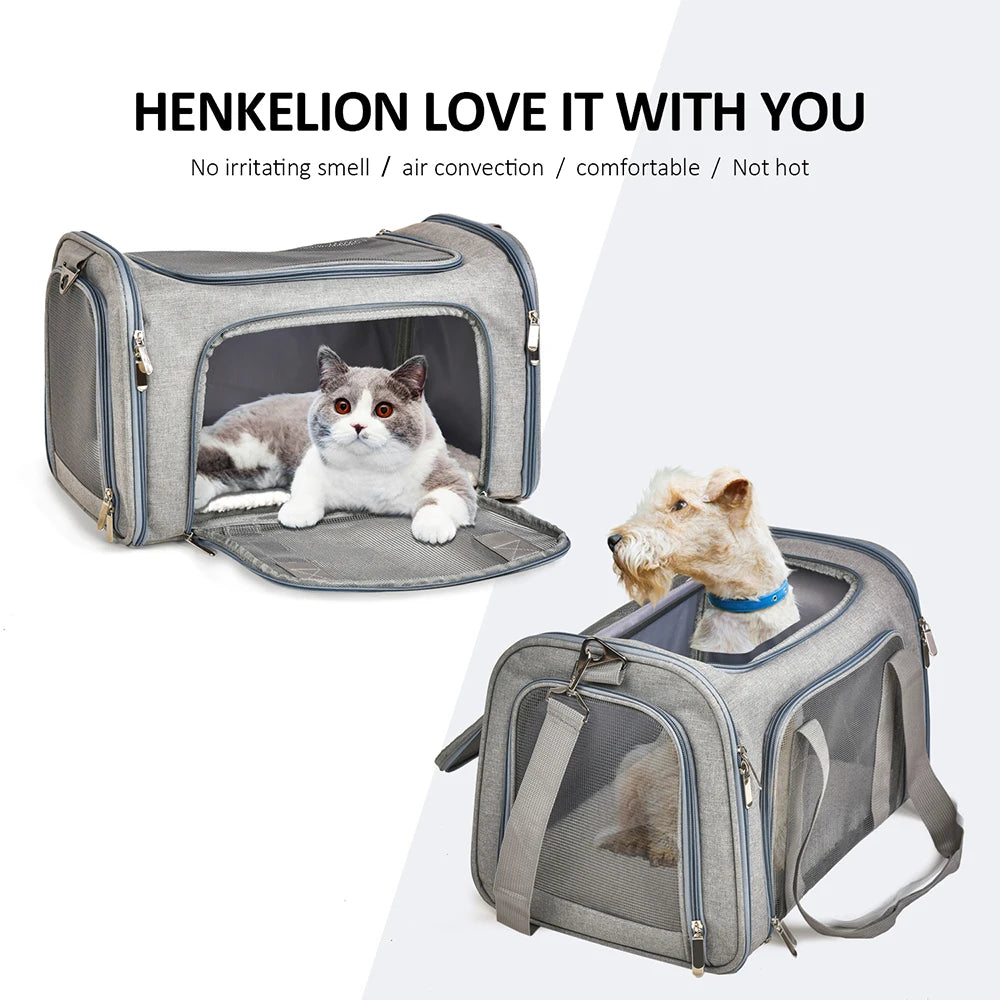 Dog Carrier Bag Soft Side Backpack Cat Pet Carriers Dog Travel Bags Airline Approved Transport