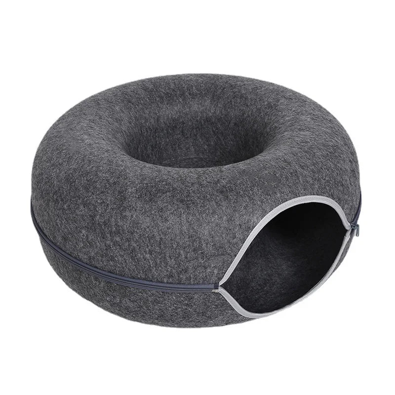 Donut Cat Bed for 2 Cats Pet Cat Tunnel Toys Kitten House Basket 
Interactive Play Toys for Cats Nest