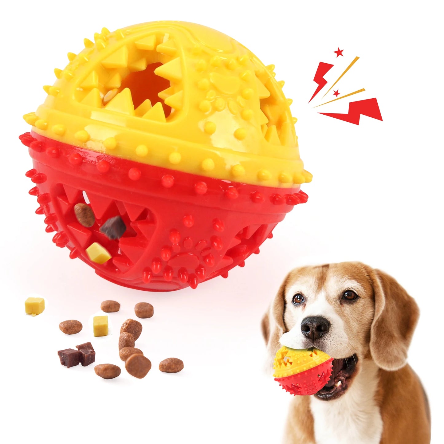 Dog Toys Grinding Teeth Chew Toys Sound Ball Food leakage Toys Cleaning Teeth Anti Bite Interactive Training Toys Pet Products