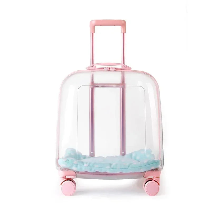 Cats Carrier Pet Backpacks Material Travel Stroller Bags Pet Shop Transparent Transportation Products on Wheels Accessories