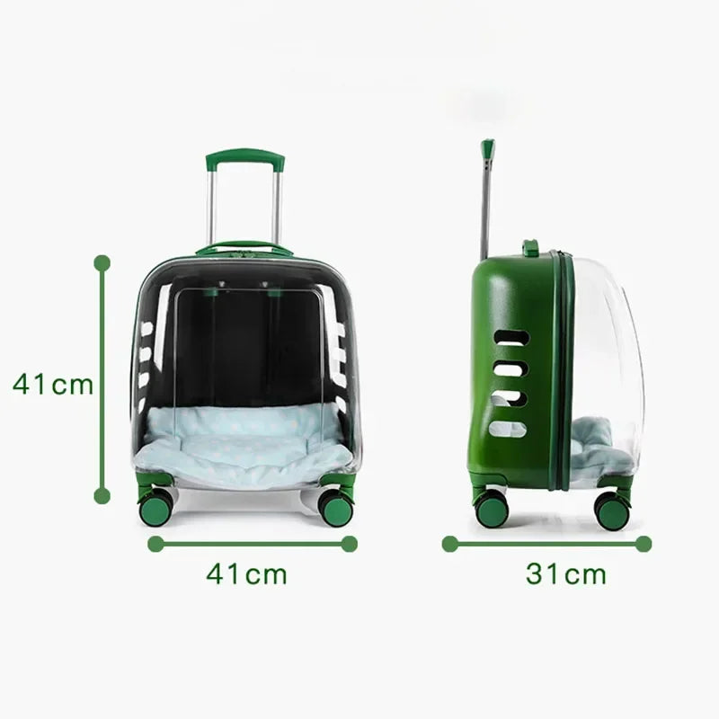 Cats Carrier Pet Backpacks Material Travel Stroller Bags Pet Shop Transparent Transportation Products on Wheels Accessories