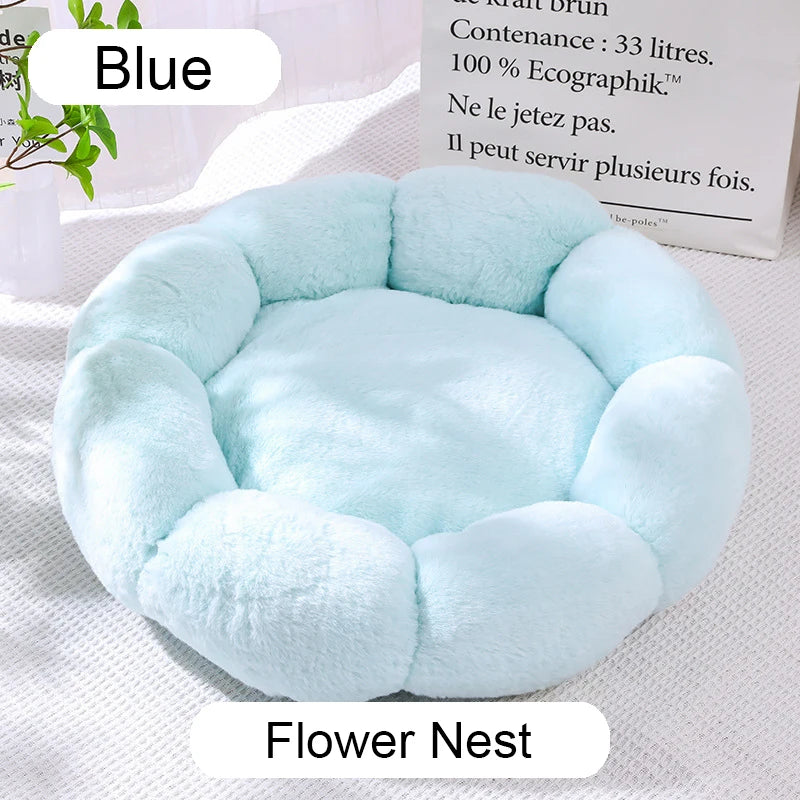 Cat Bed Long Plush Dogs Basket Cushion Cat Bed Cat Mat Animals Sleeping Sofa 40-60cm Round Pet Bed for Large Dog Bed Super Soft