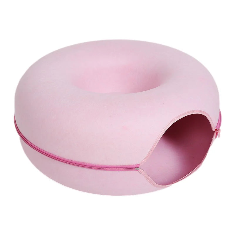 Donut Cat Bed for 2 Cats Pet Cat Tunnel Toys Kitten House Basket 
Interactive Play Toys for Cats Nest