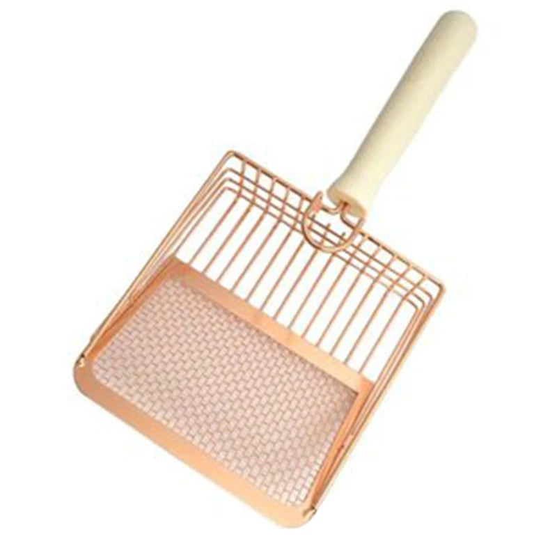 Cat Litter Shovel Stainless Steel Wooden Handle Easy To Rust Washable Kitten Litter Scoop Cats Toilet Cleaning Shovel Tools