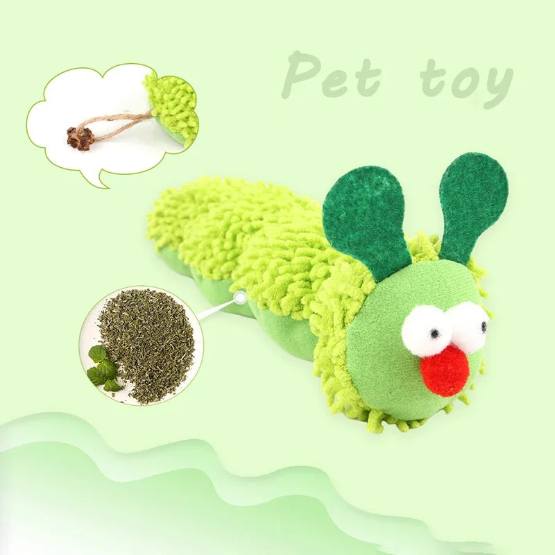 Cat Chew Toys Caterpillar Catnip Molar Toy Silvervine Cat Teaser Interaction Toy Clean Mouth Kitten Toy Pet Supplies Accessories