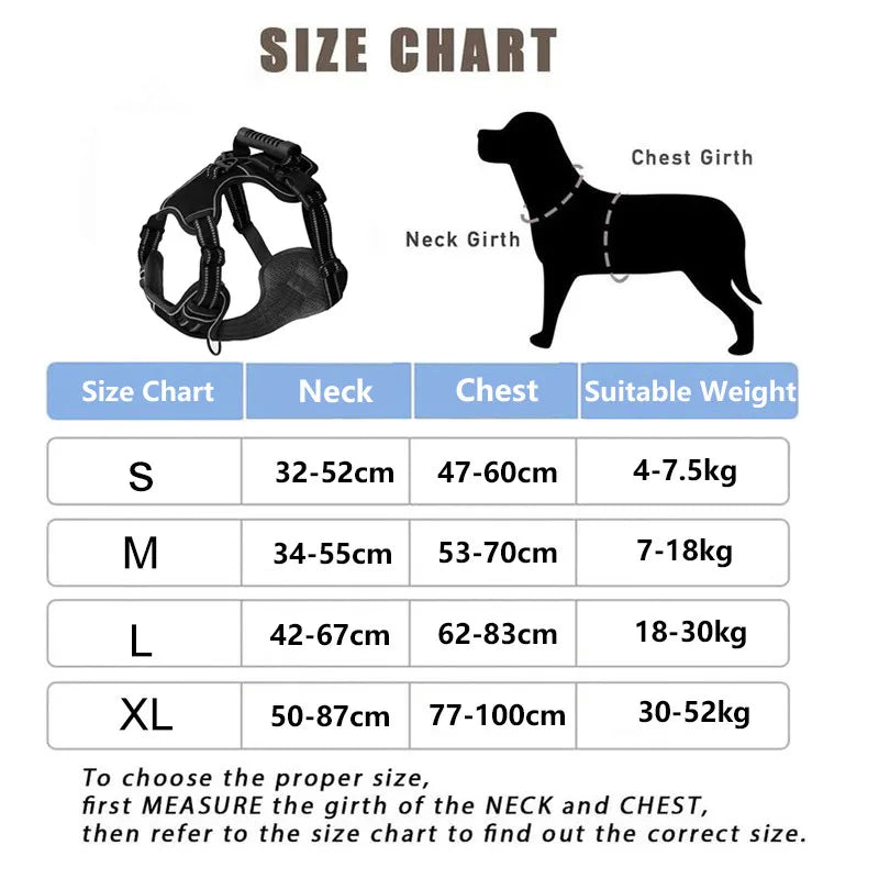 Reflective Dog Harness No Pull Adjustable Dog Harness Vest Breathable Pet Harness