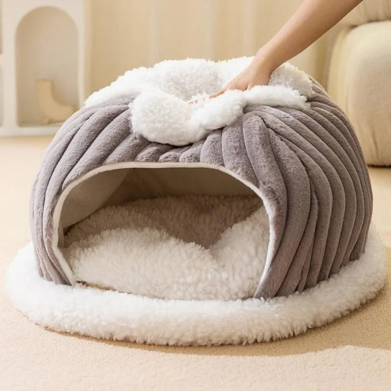 Winter Cozy Pet House Dogs Soft Nest Kennel Sleeping Cave
 Cat Dog Puppy Warm Thickening Tents Bed Nest For Small Dogs Cats