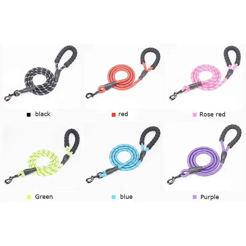 Pet Leash with Reflective & Comfortable Padded Handle for Small, Medium and Large Dogs