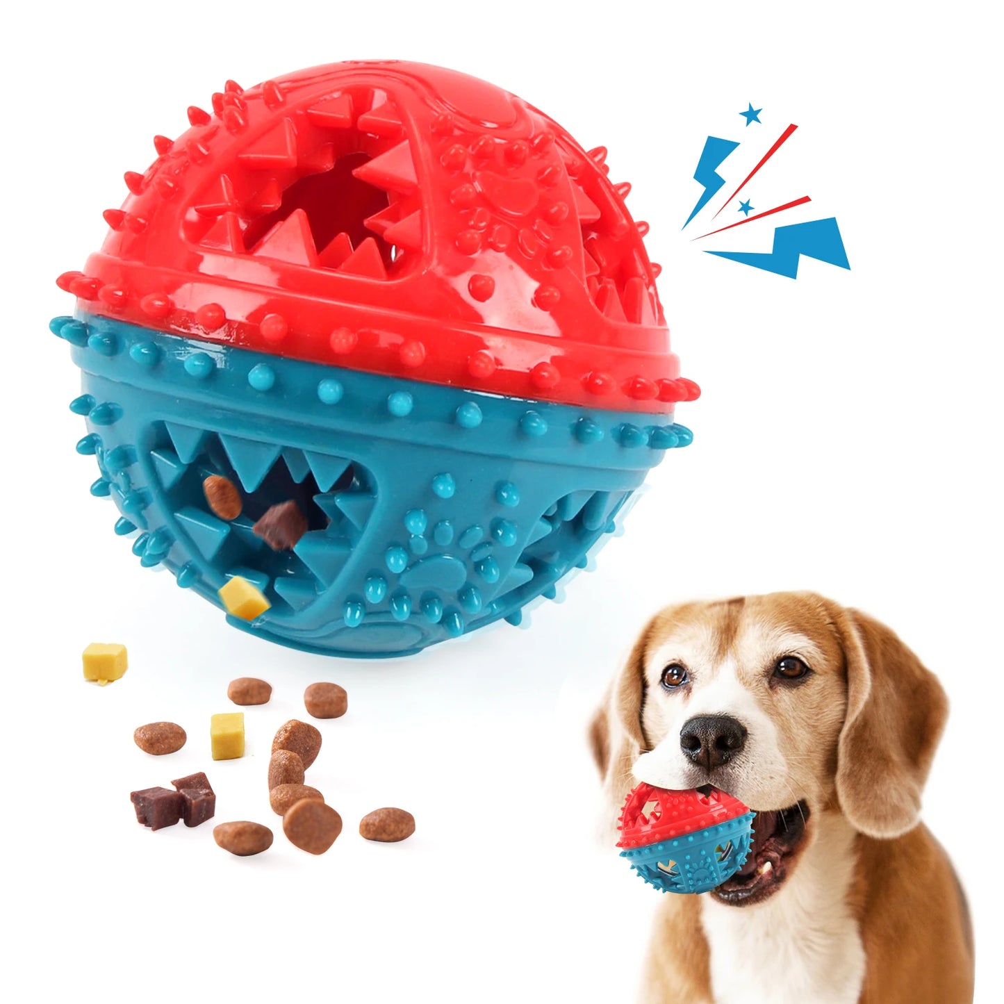 Dog Toys Grinding Teeth Chew Toys Sound Ball Food leakage Toys Cleaning Teeth Anti Bite Interactive Training Toys Pet Products