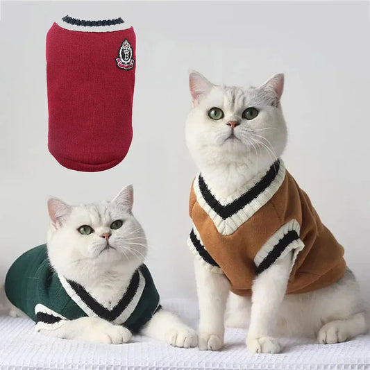 Dog Cat Sweater Hoodies Pullover Pet Clothes Doggy Vest Shirt Warm Kitten Knitwear Small Dog