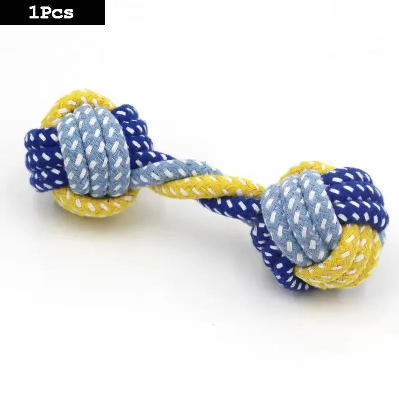 Dog Toy Carrot Knot Rope Ball Cotton Rope Dumbbell Puppy Cleaning Teeth Chew Toy Durable Braided Bite Resistant Pet Supplies