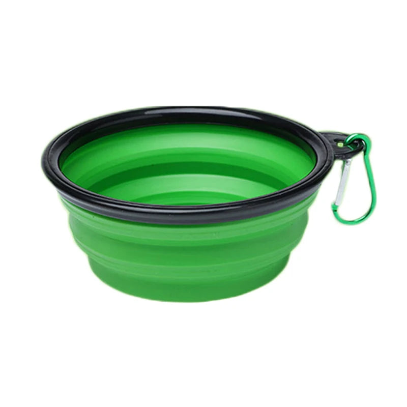 Collapsible 1000 Ml Collapsible Silicone Bowl Pet Outdoor Travel Portable Puppy Kitten Food Container Feeder