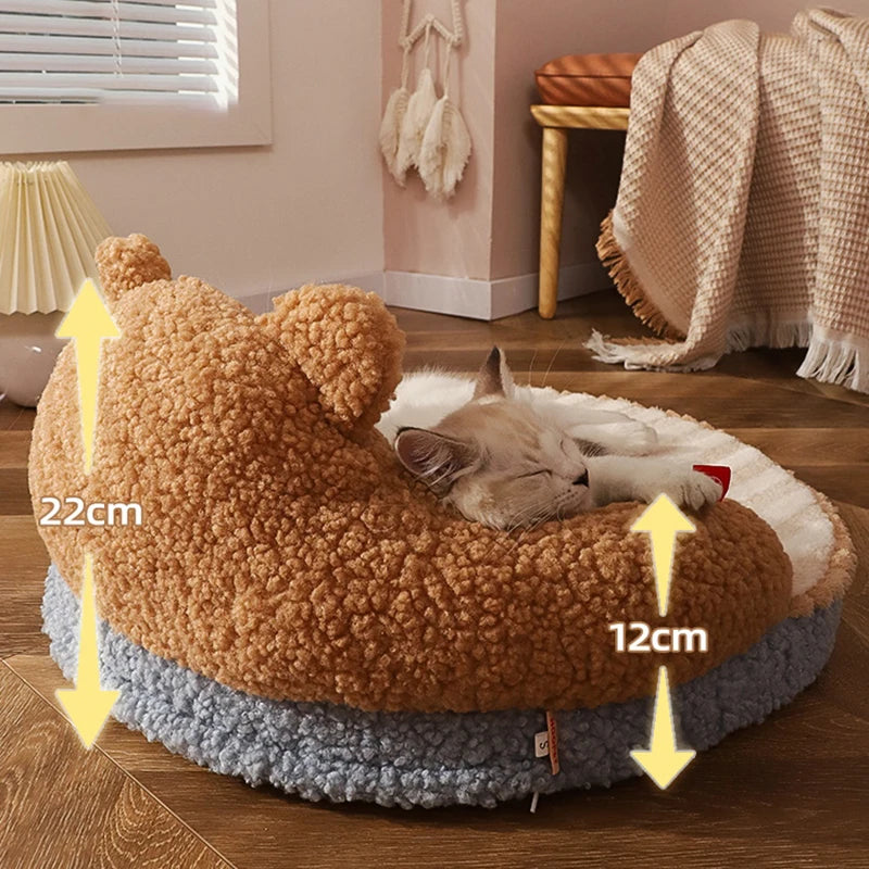 HOOPET Cat Sofa Bear Shape Mat for Small Dog Cat 
Washable Cave Cat Nest Dog Kennel Sponge Pad for Puppy/Kitten