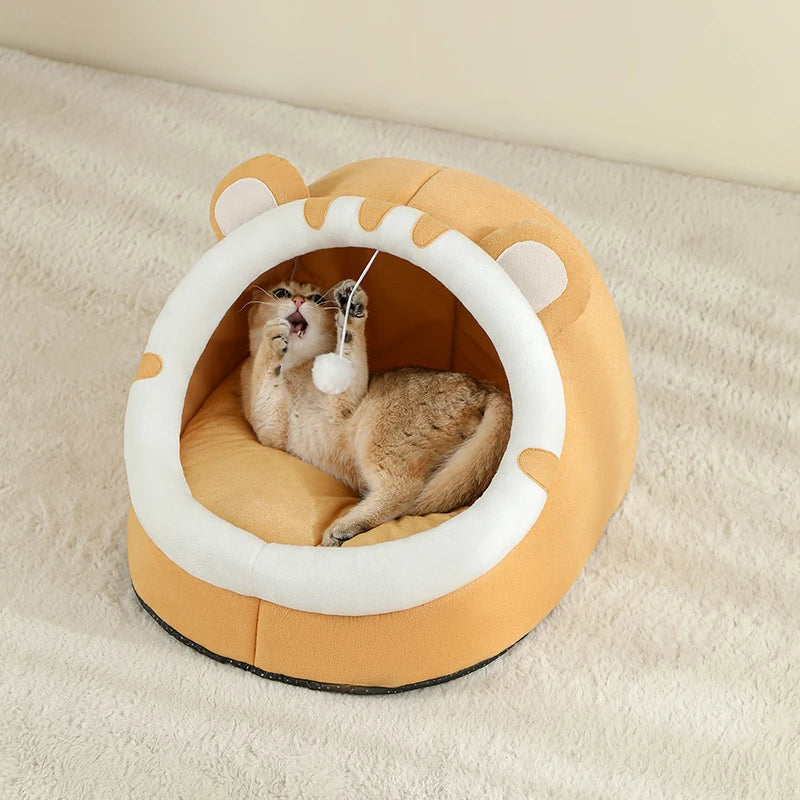 Super Cat Bed Warm Pet House Kitten Cave Cushion Cat House Warm Sleeping Dog Basket Tent Small Dog Mat Supplies Bed For Cats