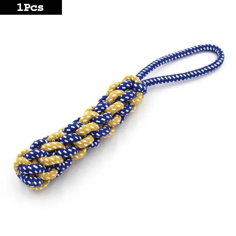 Dog Toy Carrot Knot Rope Ball Cotton Rope Dumbbell Puppy Cleaning Teeth Chew Toy Durable Braided Bite Resistant Pet Supplies