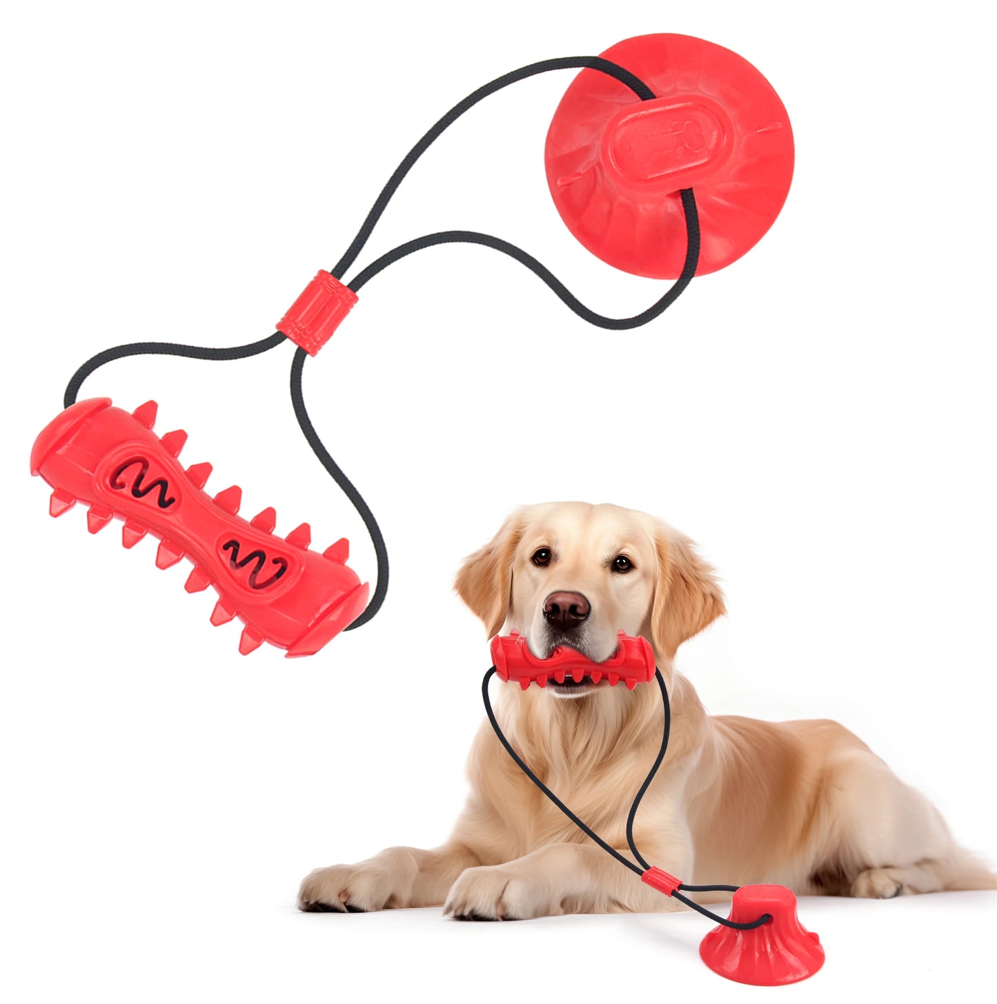 Dog Grinding Toys Suction Cup Rope Chew Toys Interactive Leaking Food Ball Teeth Cleaning Bite Resistance Toys Pet Products