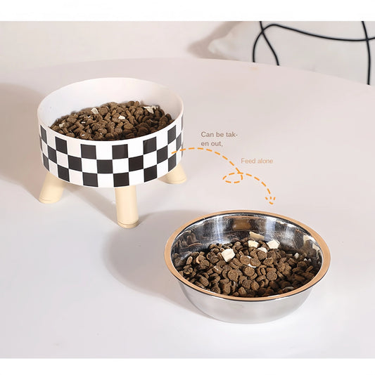 Elevated Cats Feeder Bowl Anti-choking Raised Cat Food Water Bowl With Stand Pet Feeding Drinking Supplies bowls for cats dogs