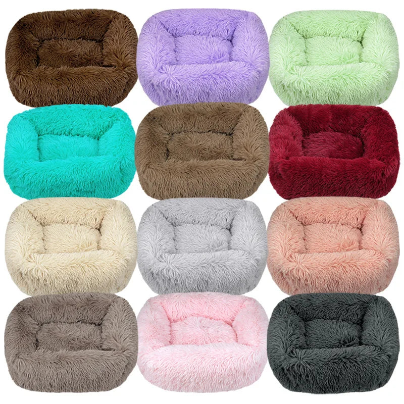 Super Soft Washable Long Plush Pet Kennel Deep Sleep Dog House Velvet Mats Sofa Pet Cat Bed For Dog Basket