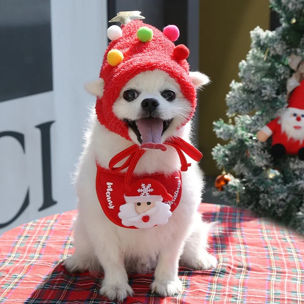 Pet Cat Dog Cartoon Bandana Holiday Party Cute Costumes for Small Dogs Cats Puppy Kitten Party Outdoor Outfits