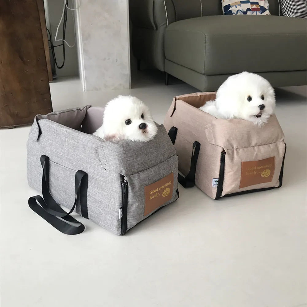 Dog Car Seat Bed Car Central Dog Car Seat Bed Portable Dog Carrier for Small Dogs Cats Safety Travel Bag