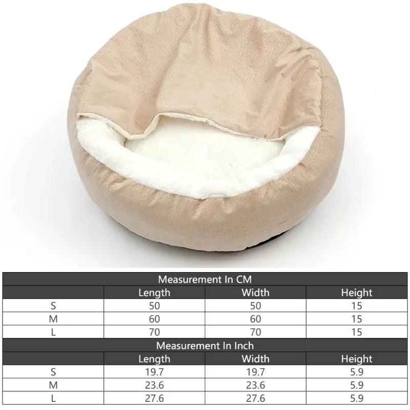 Orthopedic Dog Bed With Hooded Blanket Winter Warm Waterproof Dirt Resistant Cat Puppy House Cuddler Machine Washable