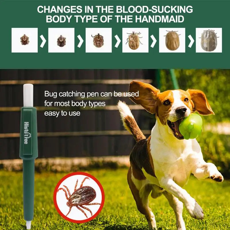 Tick Remover Tool Durable Family Pet Flea Control Waterproof Portable Rustproof Tick Removal Pen For Cats Dogs And Humans