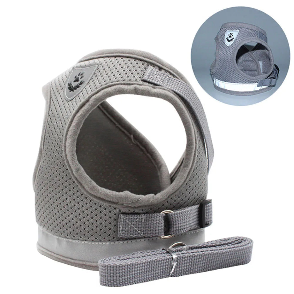 Adjustable Breathable Pet Dog Cat Harness and Leash Escape Proof Cat Vest Harness