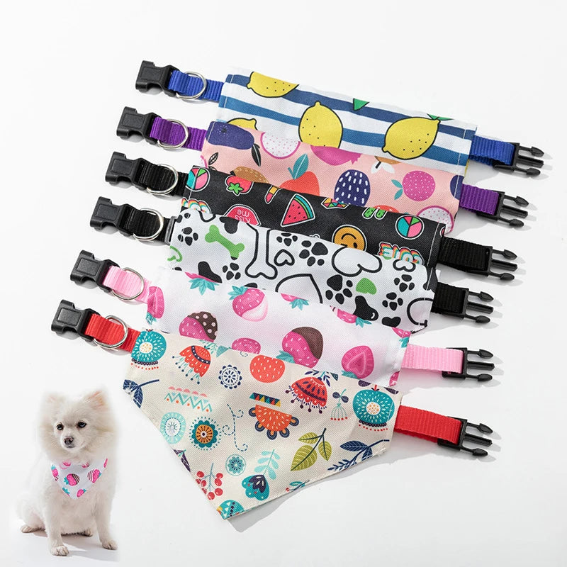 Adjustable Dog Bandanas Large Pet Scarf Pet Cotton Plaid WashableBow Ties Collar Cat Dog Scarf Large Dog Accessories Kerchief