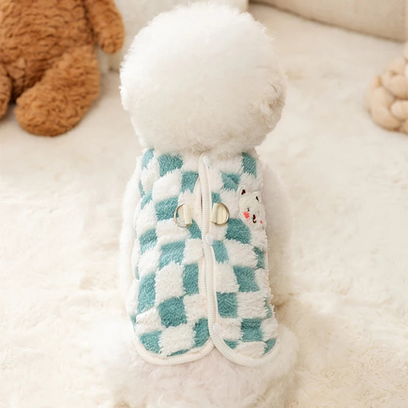 Luxury Dog Vest Coat Warm Soft Dog Clothes Autumn Puppy Jacket Cute Print Cat Coat Pet Jacket Coat Chihuahua Clothes Dog Apparel