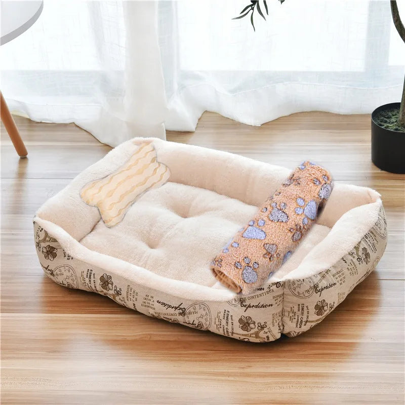 Pet Large Dog Bed Warm House Candy-colored Square Nest Pet Kennel For Small Medium Large Dogs Cat Puppy Plus Size Dog Baskets