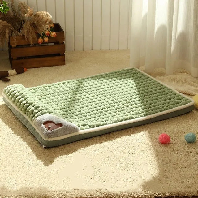 Dog Mat Luxury Sofa for Small Medium Dogs Plaid Bed for Cats Dogs Fluff Sleeping Removable Washable Pet Beds