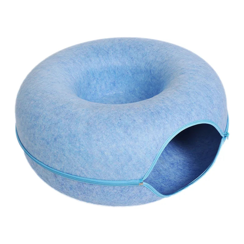 Donut Cat Bed for 2 Cats Pet Cat Tunnel Toys Kitten House Basket 
Interactive Play Toys for Cats Nest