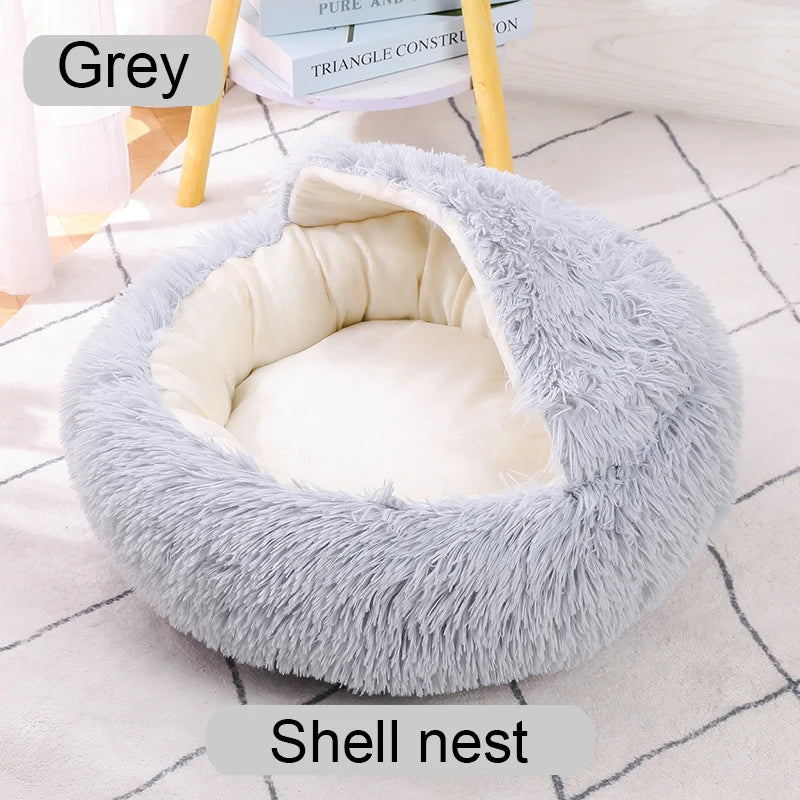 Cat Bed Long Plush Dogs Basket Cushion Cat Bed Cat Mat Animals Sleeping Sofa 40-60cm Round Pet Bed for Large Dog Bed Super Soft