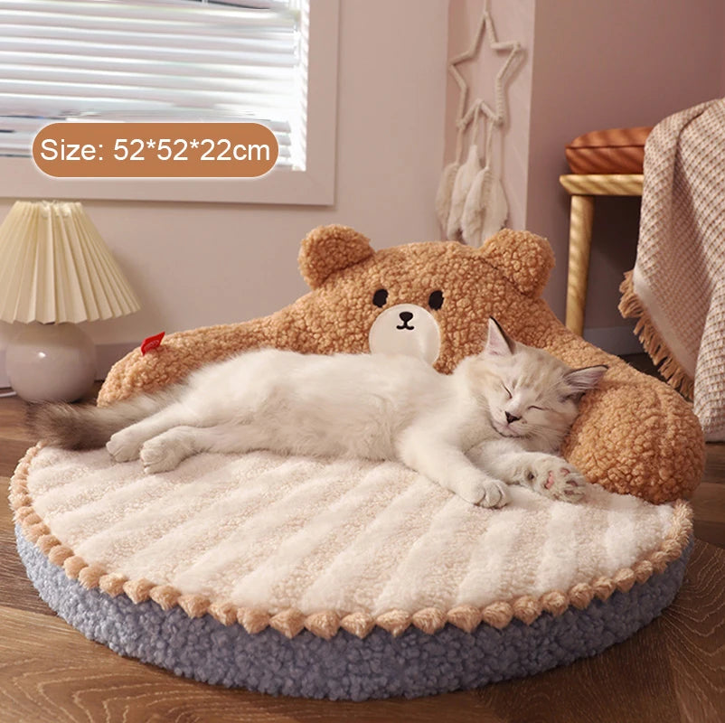 HOOPET Cat Sofa Bear Shape Mat for Small Dog Cat 
Washable Cave Cat Nest Dog Kennel Sponge Pad for Puppy/Kitten