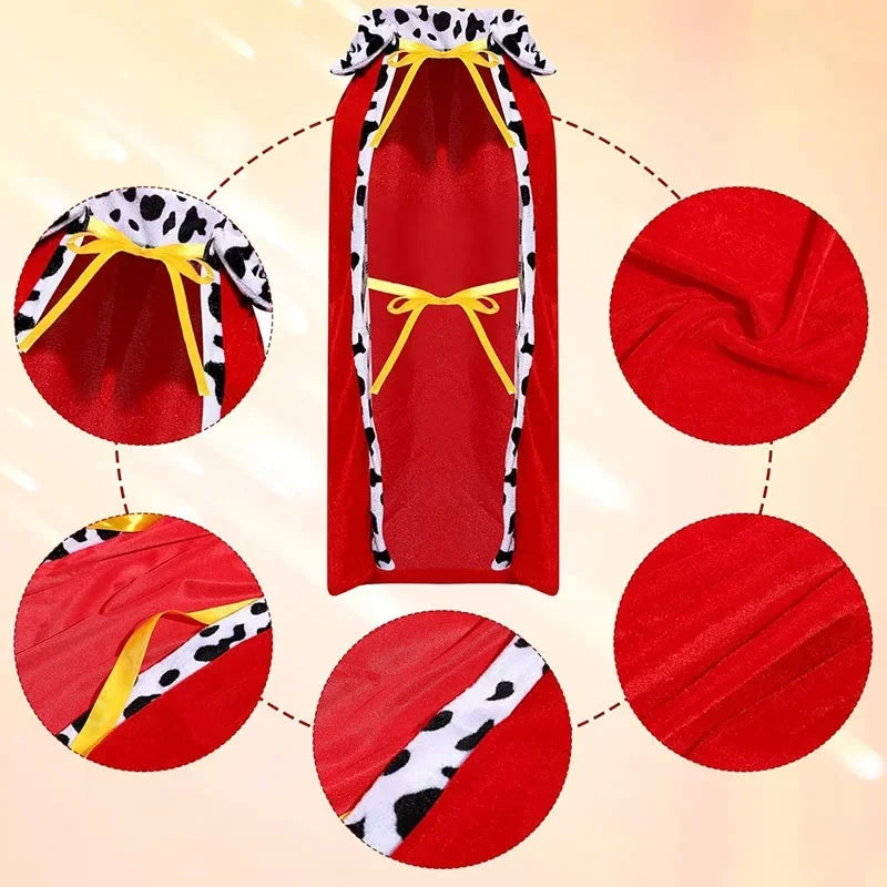 Pet Cape Crown Dog King Hat Cape Christmas Prince Costume Halloween Cosplay Party Set