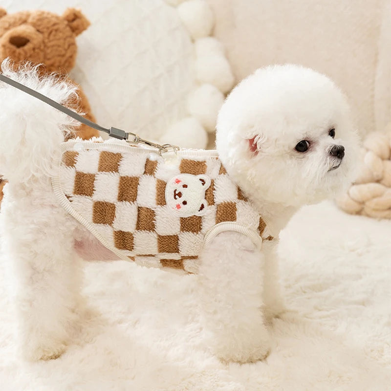 Luxury Dog Vest Coat Warm Soft Dog Clothes Autumn Puppy Jacket Cute Print Cat Coat Pet Jacket Coat Chihuahua Clothes Dog Apparel