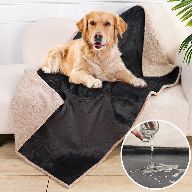 Soft Comfortable Warm Pet Sleeping Blanket Flannel Lambskin Dog Blanket Thicken  Waterproof Cats and Dogs Mat Dog Accessories