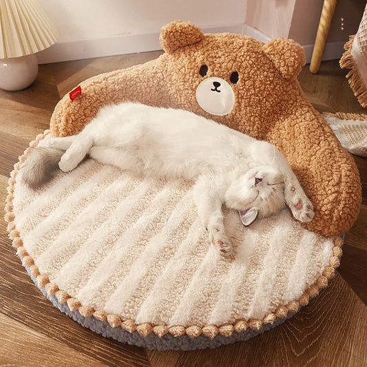 HOOPET Cat Sofa Bear Shape Mat for Small Dog Cat 
Washable Cave Cat Nest Dog Kennel Sponge Pad for Puppy/Kitten