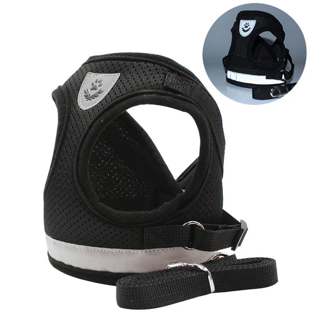 Adjustable Breathable Pet Dog Cat Harness and Leash Escape Proof Cat Vest Harness