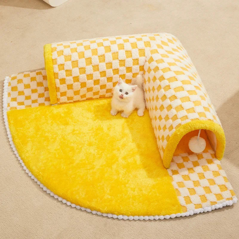 Play Cat Tunnel Dog House Bed Kitten Dog Basket Bed Cute Cat House Home Mat Pet Kennel Products Cama Para Gatos