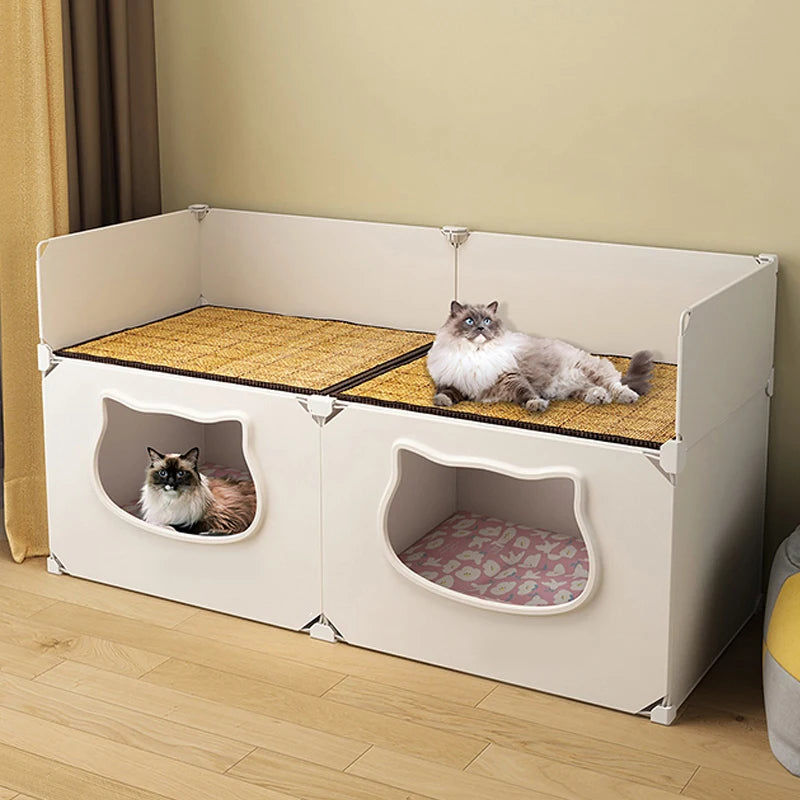 Cat Bed Detachable Cat Hiding House Comfortable Small Dog Nest Washable Cave Cats Beds