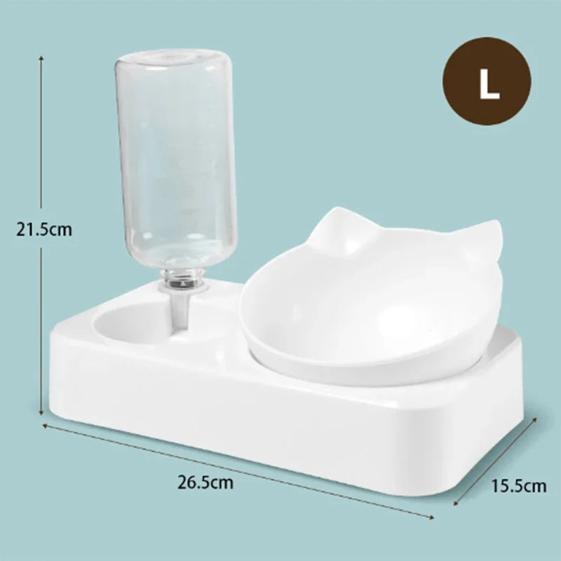 Pet Feeder 2-In-1 Pet Feeding Bowl Cat Automatic Water Dispenser Removable Bowl Pet Supplies