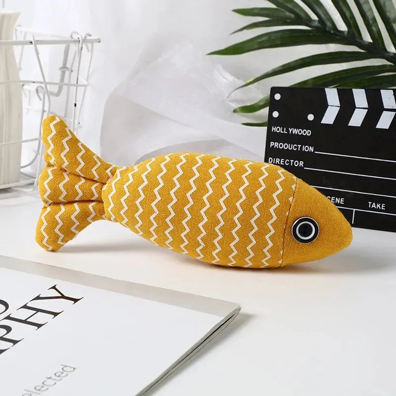 Cat Toys Fish Catnip Toys Interactive Cat Toy Cat Chew Toy Cat Pillow Toys Kitten Exercise Kicker Toys for Indoor Cats Kitty Kit