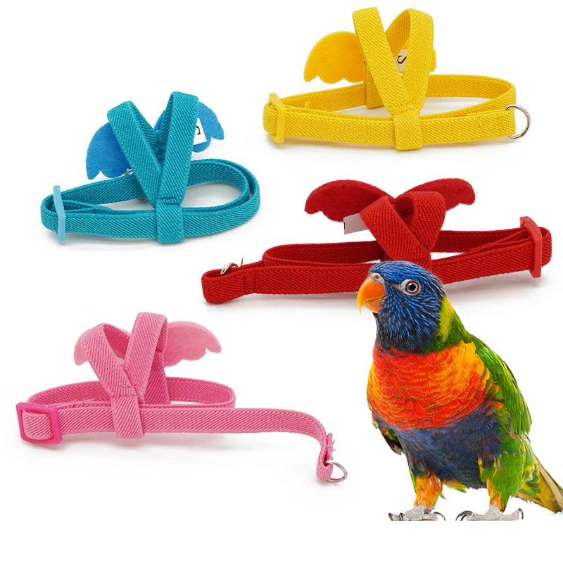 Long Cable Bird Harness Leash Anti-Bite Training Rope Decorative Lightweight Parakeet Parrot Vest Rope for Bird