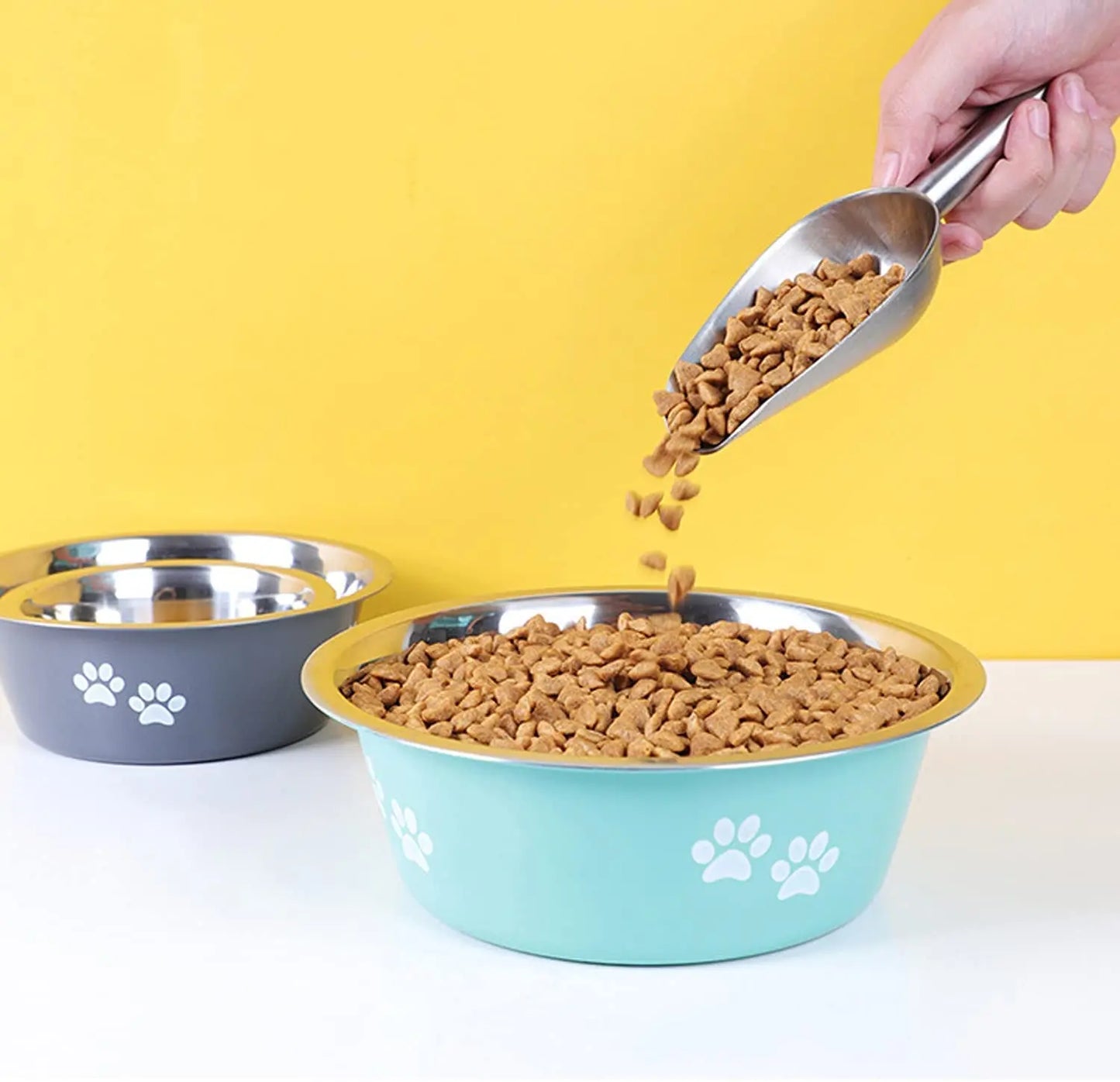 Cute Dog Bowls for Medium Large Dogs Feeding Bowls Water Bowls Stainless Steel Small Dog Food Bowl