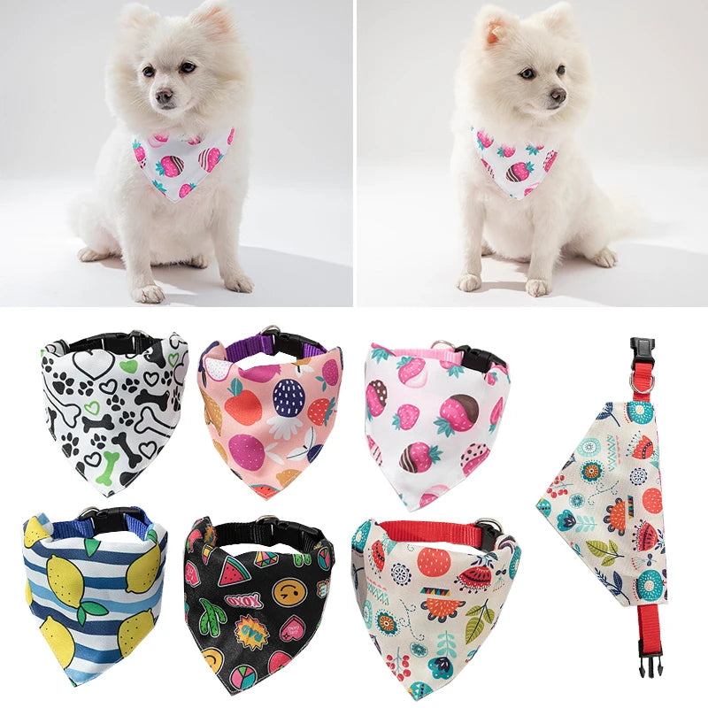 Adjustable Dog Bandanas Large Pet Scarf Pet Cotton Plaid WashableBow Ties Collar Cat Dog Scarf Large Dog Accessories Kerchief