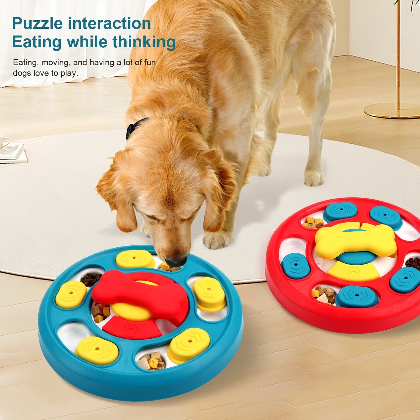 Dog Puzzle Toys Slow Feeder Interactive Increase Puppy IQ Food Dispenser Anti-Choking Tableware Dog Licking Plate Pet Supplies