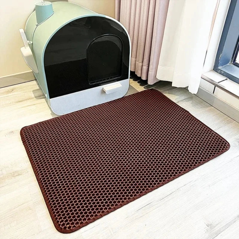 Cat Litter Mat Double Layer Pet Litter Box Waterproof Pet Mat Non-slip Sand Cat Pad Washable Bed Mat Clean Pad Products