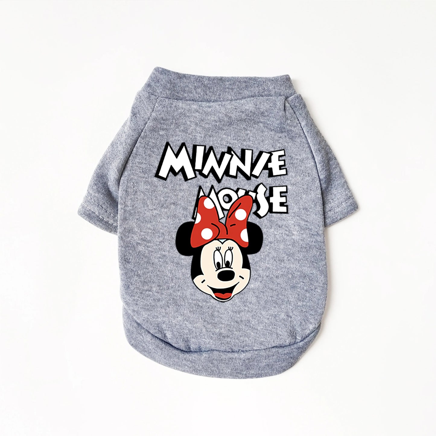 1pc pet Hoodless hoodie Polyester sweatshirt Mickey Minnie printed suitable for small and medium dog breeds